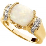 14K Yellow Opal, Pink Tourmaline & 1/6 CTW Diamond Ring photo 4