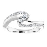 14K White 1/4 CTW Diamond Two Stone Ring photo 3