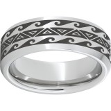 Serinium Beveled Edge Band with Oahu Laser Engraving photo