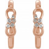 14K Rose .08 CTW Diamond Infinity-Inspired Hoop Earrings photo 2