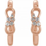 14K Rose .08 CTW Diamond Infinity-Inspired Hoop Earrings photo 2