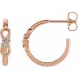 14K Rose .08 CTW Diamond Infinity-Inspired Hoop Earrings photo