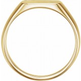 14K Yellow .0075 CT Diamond 12 mm Square Signet Ring photo 2