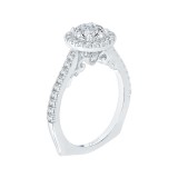 Shah Luxury 14K White Gold Round Cut Diamond Halo Engagement Ring (Semi-Mount) photo 2