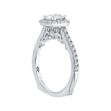 Shah Luxury 14K White Gold Round Cut Diamond Halo Engagement Ring (Semi-Mount) photo 3