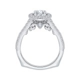 Shah Luxury 14K White Gold Round Cut Diamond Halo Engagement Ring (Semi-Mount) photo 4