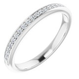 14K White 1/8 CTW Diamond Band for 6 mm Square Ring photo 2