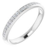 14K White 1/8 CTW Diamond Band for 6 mm Square Ring photo