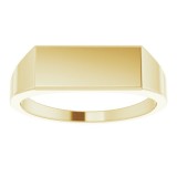 14K Yellow 15x7 mm Rectangle Signet Ring photo 3