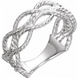 14K White Rope Ring photo
