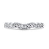 Shah Luxury 14K White Gold Round Diamond Half-Eternity Wedding Band photo