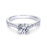 Gabriel & Co. 14k White Gold Victorian Straight Engagement Ring photo