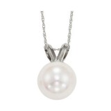 Gems One 14Kt White Gold Pearl (1/2 Ctw) Pendant photo