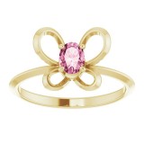 14K Yellow 4x3 mm Oval October Youth Butterfly Birthstone Ring photo 3