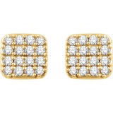 14K Yellow 1/5 CTW Diamond Square Cluster Earrings photo 2