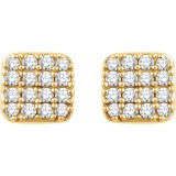 14K Yellow 1/5 CTW Diamond Square Cluster Earrings photo 2