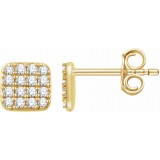 14K Yellow 1/5 CTW Diamond Square Cluster Earrings photo