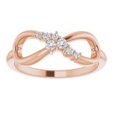 14K Rose 1/8 CTW Diamond Infinity-Inspired Ring photo 3