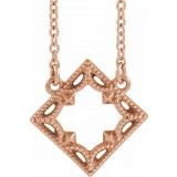 14K Rose Vintage-Inspired Geometric 18 Necklace photo
