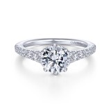 Gabriel & Co. 14k White Gold Contemporary Straight Engagement Ring photo