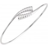 14K White 16.5 mm Bypass Bangle 7 Bracelet photo 2