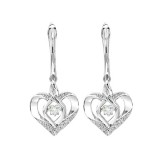 Gems One Silver Diamond (1/50 Ctw) & Createdwhite Topaz (1/4 Ctw) Earring photo