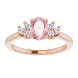 14K Rose Morganite & 1/5 CTW Diamond Ring photo 3