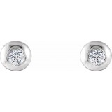 14K White 1/8 CTW Diamond Domed Stud Earrings photo 2
