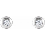 14K White 1/8 CTW Diamond Domed Stud Earrings photo 2