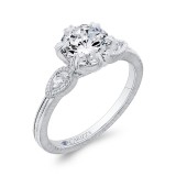 Shah Luxury 14K White Gold Round Cut Diamond Engagement Ring (Semi-Mount) photo 2