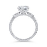 Shah Luxury 14K White Gold Round Cut Diamond Engagement Ring (Semi-Mount) photo 4