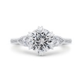 Shah Luxury 14K White Gold Round Cut Diamond Engagement Ring (Semi-Mount) photo