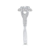 Shah Luxury 14K White Gold Round Diamond Halo Engagement Ring (Semi-Mount) photo 3