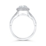 Shah Luxury 14K White Gold Round Diamond Halo Engagement Ring (Semi-Mount) photo 4