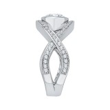 Shah Luxury 14K White Gold Round Diamond Engagement Ring with Split Shank (Semi-Mount) photo 3