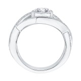 Shah Luxury 14K White Gold Round Diamond Engagement Ring with Split Shank (Semi-Mount) photo 4