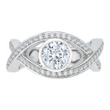 Shah Luxury 14K White Gold Round Diamond Engagement Ring with Split Shank (Semi-Mount) photo