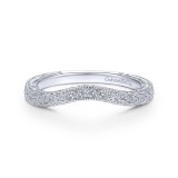 Gabriel & Co. 14k White Gold Victorian Curved Wedding Band photo