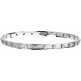 14K White 3/4 CTW Diamond Bangle 7 1/4 Bracelet photo