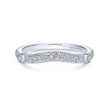 Gabriel & Co. 14k White Gold Victorian Curved Wedding Band photo