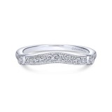 Gabriel & Co. 14k White Gold Victorian Curved Wedding Band photo