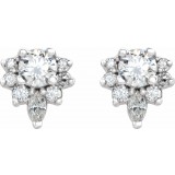 14K White 1/2 CTW Diamond Earrings photo 2