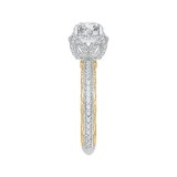 Shah Luxury 14K Two-Tone Gold Round Diamond Engagement Ring with Euro Shank (Semi-Mount) photo 2