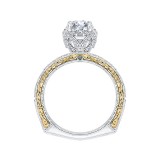 Shah Luxury 14K Two-Tone Gold Round Diamond Engagement Ring with Euro Shank (Semi-Mount) photo 4