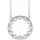 14K White Milgrain Sun 16-18 Necklace photo