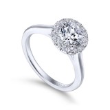 Gabriel & Co. 14k White Gold Contemporary Halo Engagement Ring photo 3