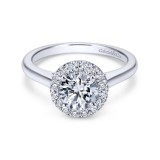 Gabriel & Co. 14k White Gold Contemporary Halo Engagement Ring photo