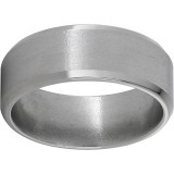 Titanium Beveled Edge Band with Stone Finish photo