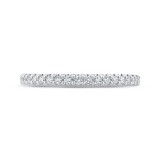 Shah Luxury 14K White Gold Half-Eternity Round Diamond Wedding Band photo