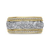 Shah Luxury Round Diamond Eternity Wedding Band In 14K Two-Tone Gold photo